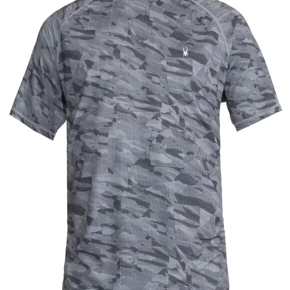 Spyder Rash Guard Shirt Mens Large Gray DGY UPF 30+ Quick Dry Swim Surf Tee - Picture 3 of 3